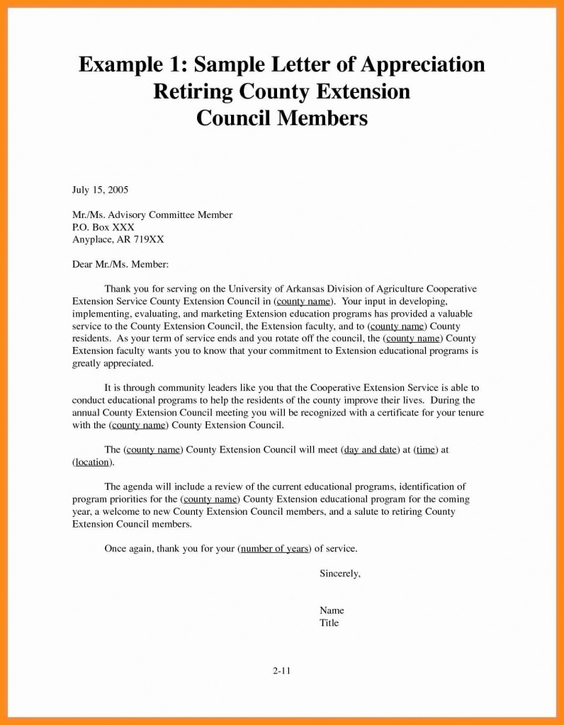 010 Employee Recognition Letter Example Appreciation Sample