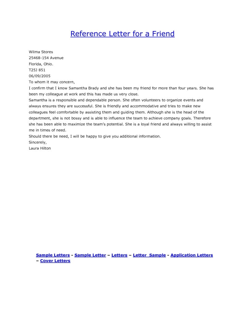 029 Template Ideas Reference Letter Templates Free Sample Letters
