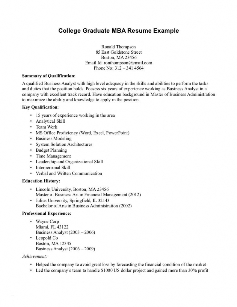 10+ College Grad Resume Example | Panacea Global Inc