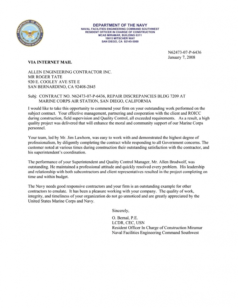 10+ Commendation Letter Sample | Panacea Global Inc