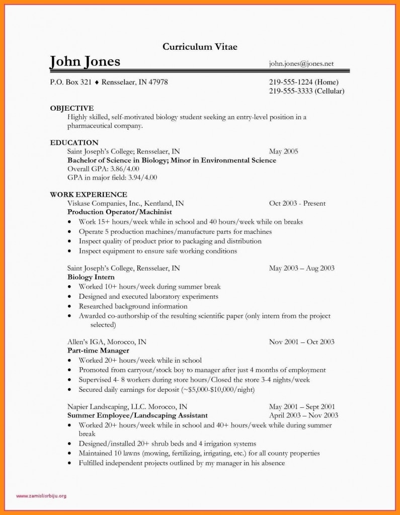11-12 Biology Resume Objective Examples | Elainegalindo