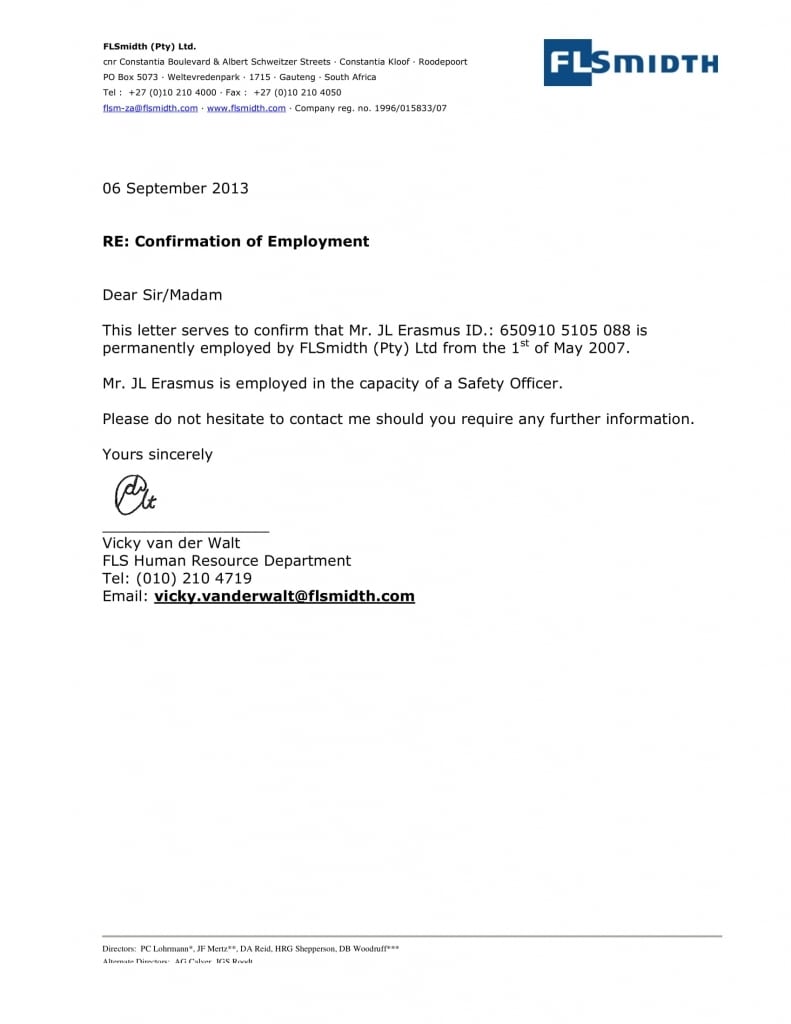 14+ Employment Verification Letter Examples - Pdf, Doc | Examples