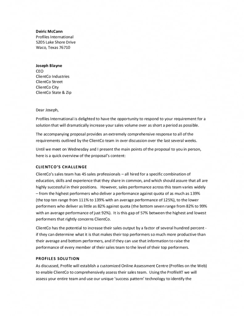 2019 Business Proposal Letter - Fillable, Printable Pdf &amp; Forms