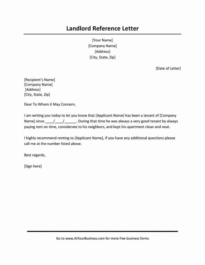 40+ Landlord Reference Letters &amp; Form Samples ᐅ Template Lab