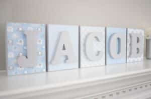 5.5"x7" Standing Baby Name Blocks, Elephant Baby Blocks, Nursery Letters,  Baby Shower Decor, Girl Boy Letters, Name Blocks, Photo Prop