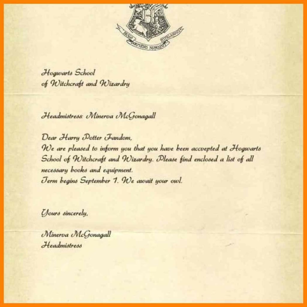 5+ Harry Potter Letter To Hogwarts Template | Management-on-call
