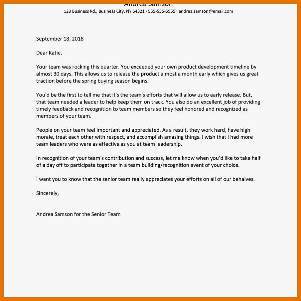 8-9 Employee Recognition Letter Examples | Juliasrestaurantnj