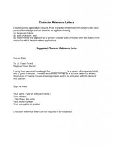 8+ Character Reference Letter Examples - Pdf | Examples