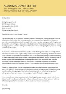Academic Cover Letter Sample &amp; Writing Tips | Resume Genius