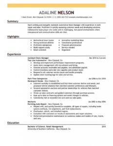Assistant Store Manager Resume Sample Manager Resumes For Sample