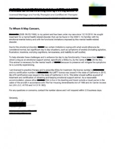 Authentic Emotional Support Animal (esa) Letter Samples From Real