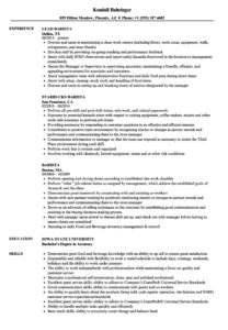 Barista Resume Samples | Velvet Jobs