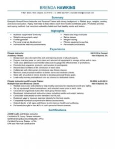 Best Fitness And Personal Trainer Resume Example | Livecareer