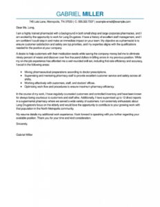 Best Pharmacist Cover Letter Examples | Livecareer