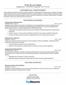 Call Center Resume Sample | Professional Resume Examples | Topresume