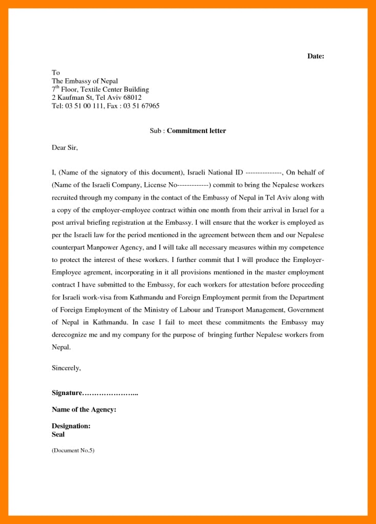 Commitment Letter Format Sample 6 - Fabulous-florida-keys
