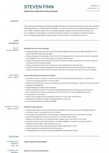Communications Manager - Resume Samples &amp; Templates | Visualcv