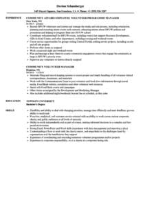 Community Volunteer Resume Samples | Velvet Jobs