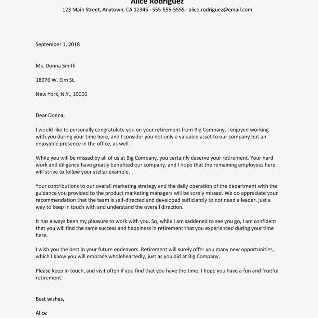 Congratulate A Retiring Coworker With Sample Letters