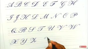 Cursive Writing Calligraphy A To Z Copperplate Capital Letters.