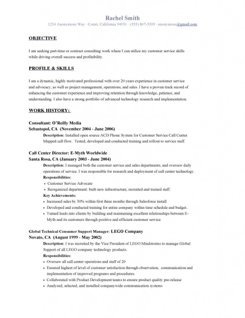 Customer Service Representative Resume Sample Monster Com Entry