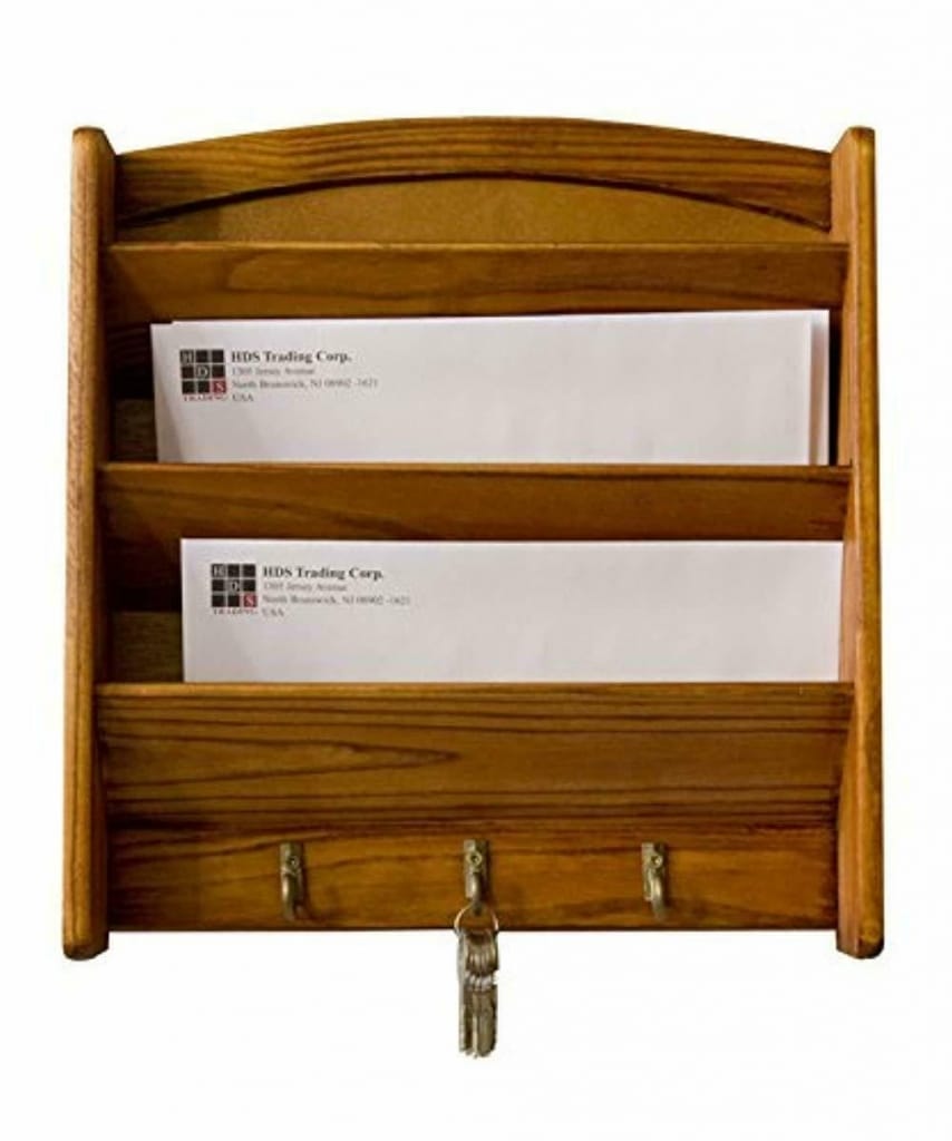 Details About Wall Mount Home Wooden Key Holder Hooks And Mail Letter  Organizer Wood Rack Gift