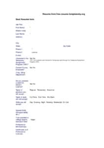 Download Free Blank Resume Forms | Download Form Free Resume - Doc