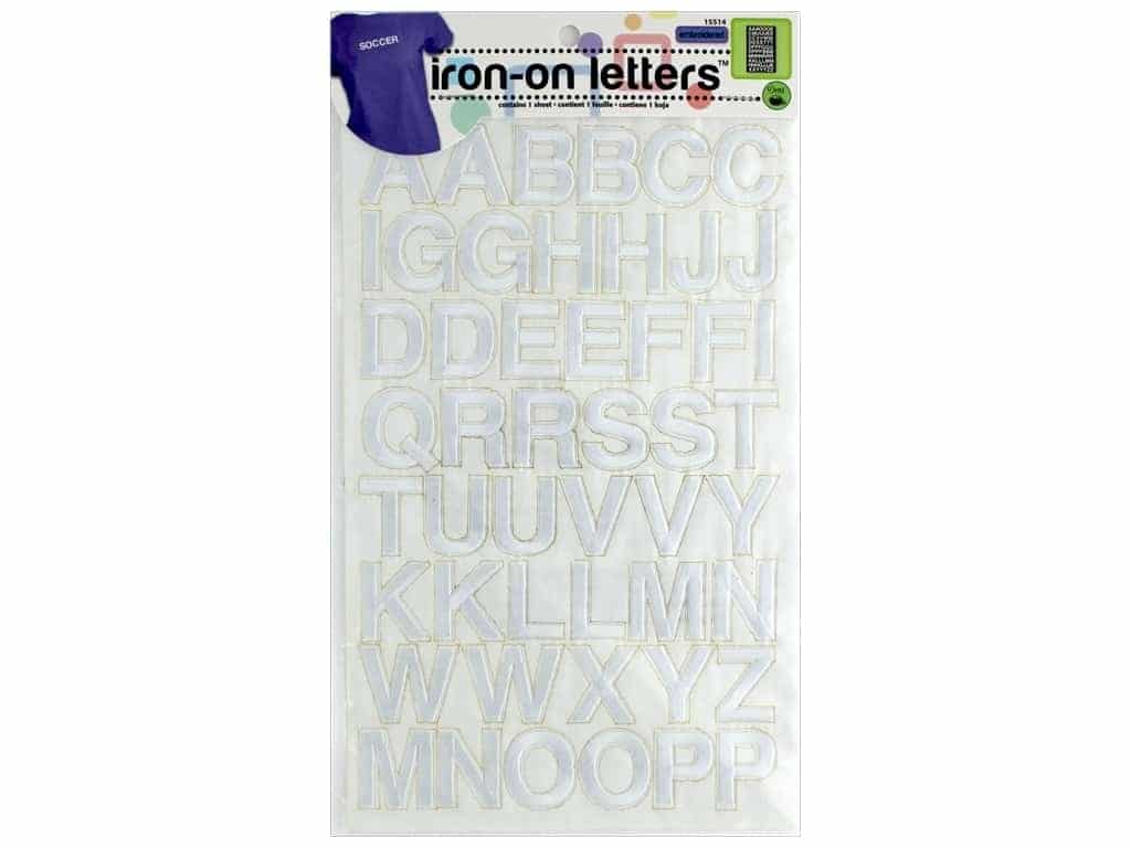 Dritz Embroidered Iron-on Letters White