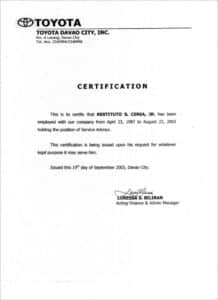 Employment Certificate Sample Best Templates Pinterest Marriage