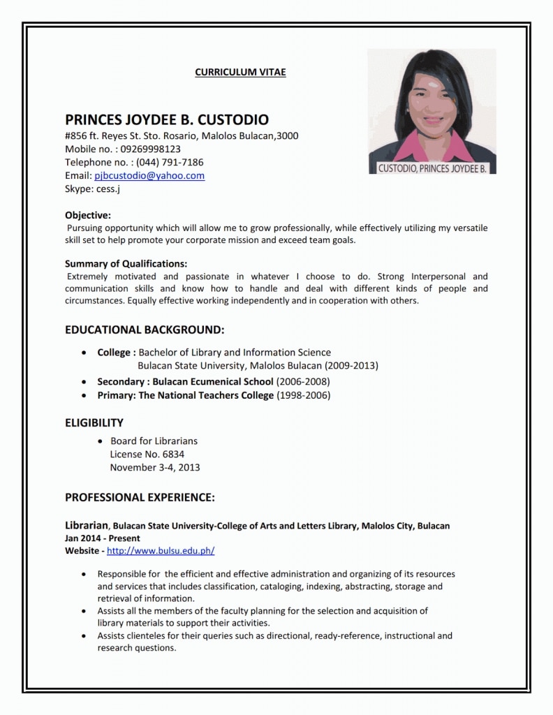 Examples For Job | 3-resume Format | First Job Resume, Job Resume