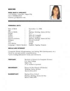 Examples Of A Simple Resumes - Ferdin.yasamayolver
