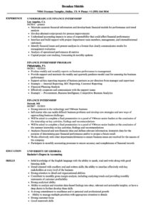 Finance Internship Resume Samples | Velvet Jobs