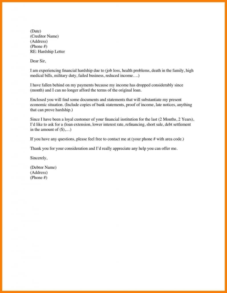 Financial Hardship Letter For Medical Bills Joblettered | Get