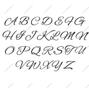 Flowing Cursive 3 Inch Uppercase + Lowercase Set Alphabet Letter