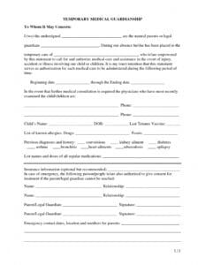 Free Printable Temporary Guardianship Forms | Forms | Child Custody