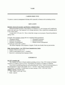 Free Sample Resume Template, Cover Letter And Resume Writing Tips
