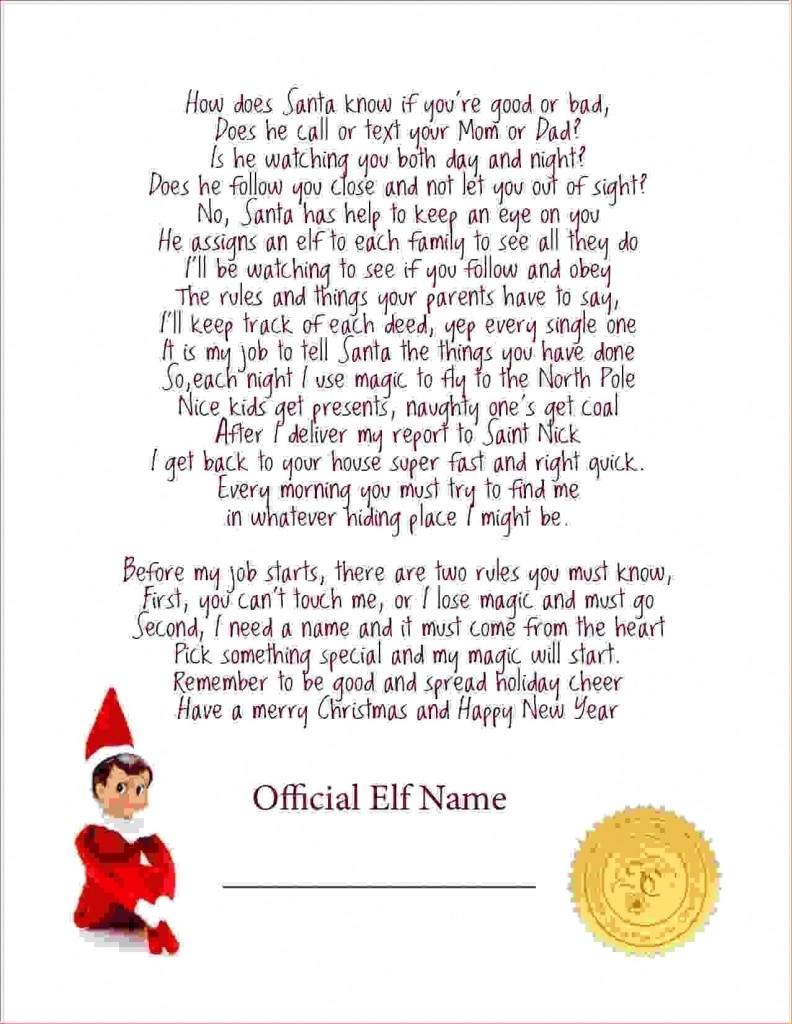 Goodbye Elf Shelf Letter | New Calendar Template Site | Elf On The