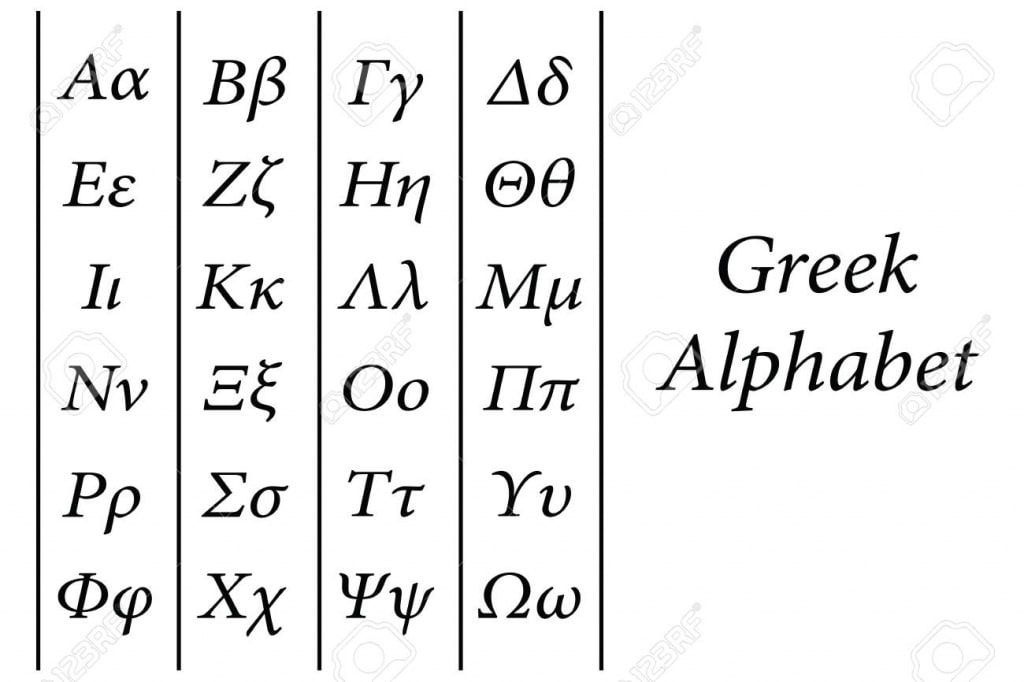 Greek Alphabet Vector With Uppercase And Lowercase Letters -..