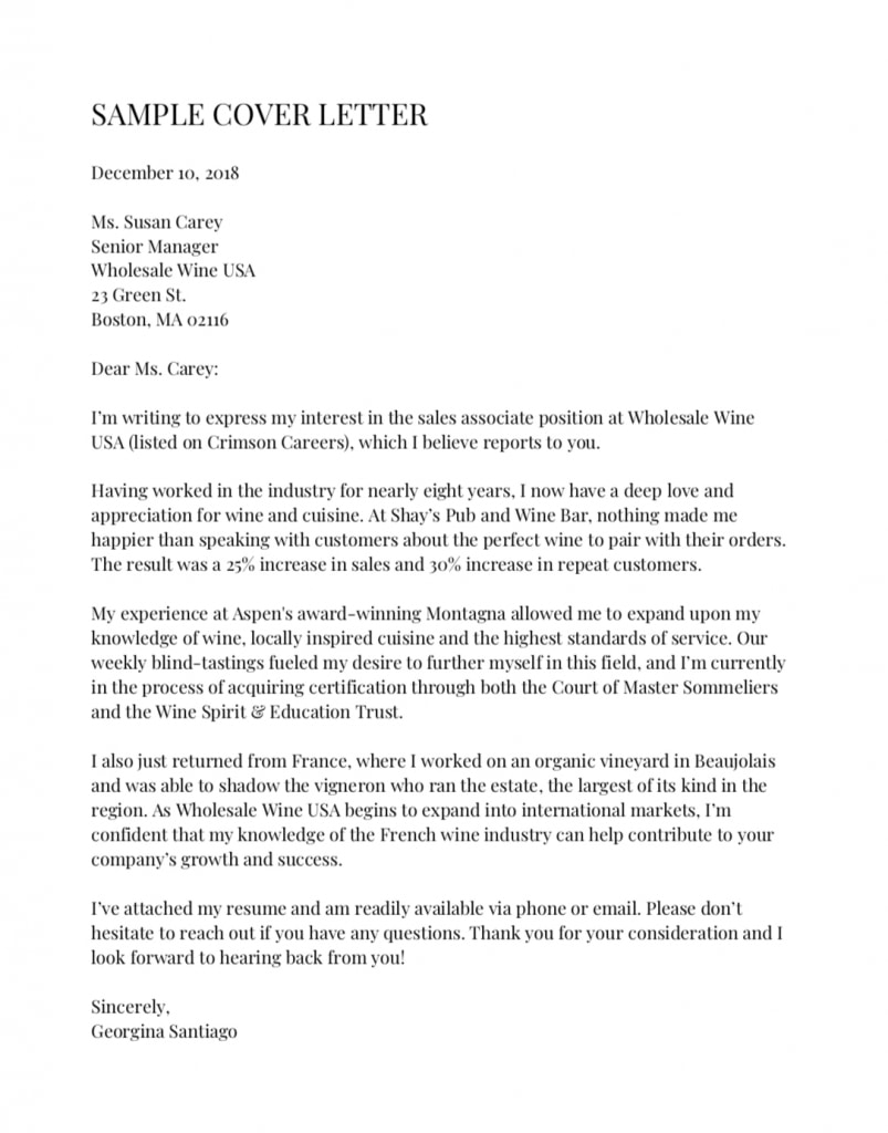 Here's An Example Of The Perfect Cover Letter, According To Harvard