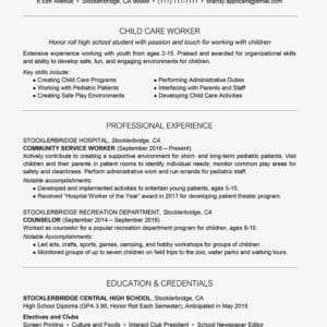 High School Resume Example With Summary