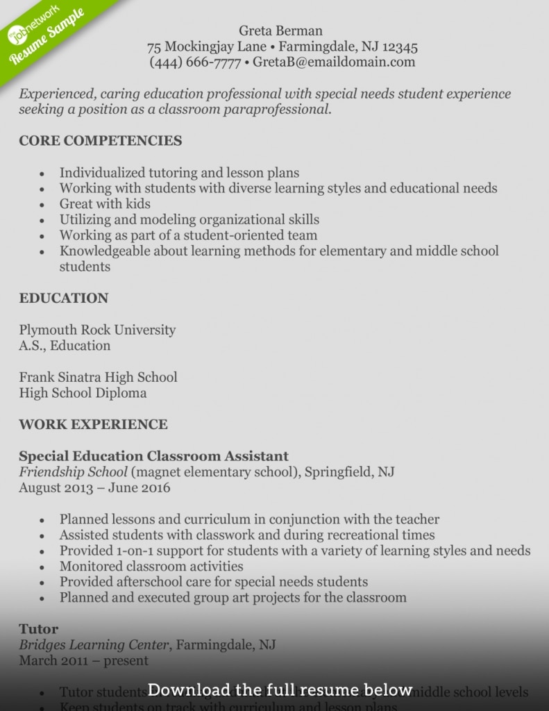 How To Write A Perfect Teaching Resume (examples Included)