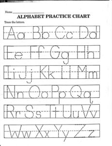 Kindergarten Worksheets Letter Tracing