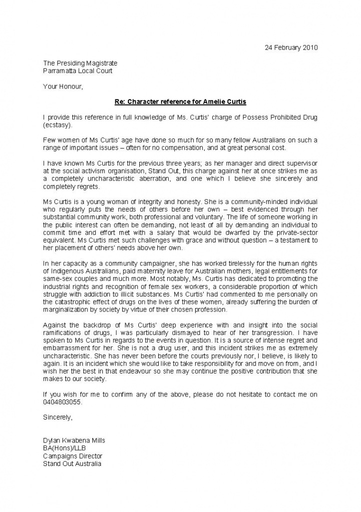 Letter Of Good Character Template | Several Good Examples Of