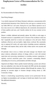 Letter Of Recommendation For Co-worker (18 Sample Letters &amp; Examples)