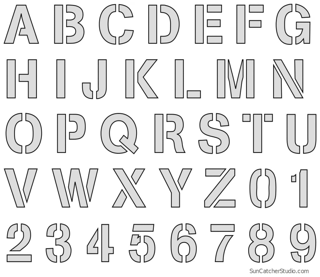Letter Stencils - Printable Number And Alphabet Patterns (png, Svg)