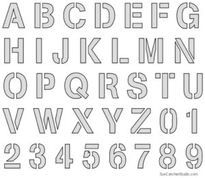 Letter Stencils - Printable Number And Alphabet Patterns (png, Svg)