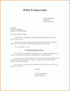 Letters Of Eviction Template Awesome Eviction Notice Letter Example