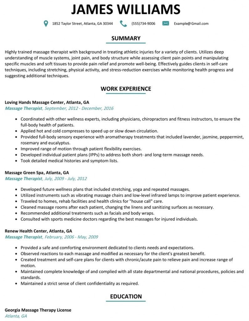 Massage Therapy Resume Examples Digitalpromots Com Image 5a136b8f333