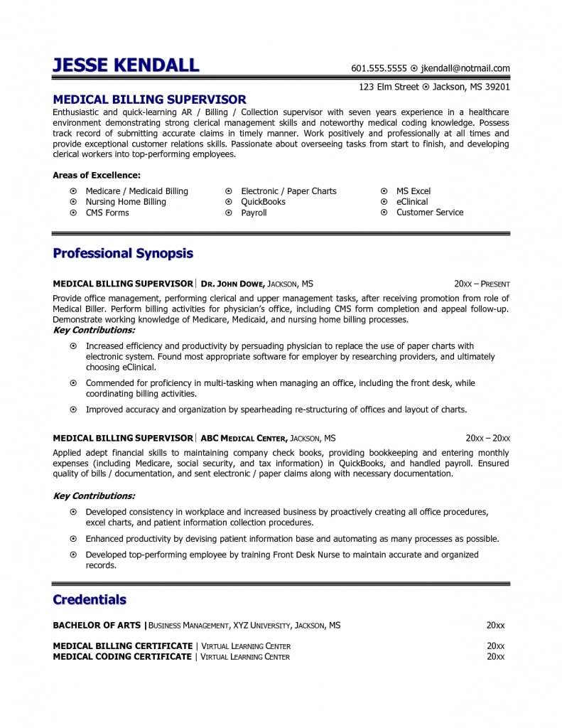 Medical Billing Resume Examples 2 And Coding Coder Samples Skills