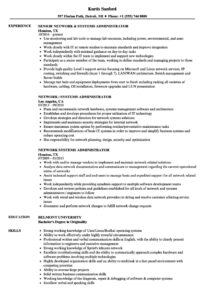 Network Systems Administrator Resume Samples | Velvet Jobs